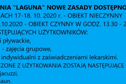 PŁYWALNIA - ZASADY DOSTĘPNOŚCI