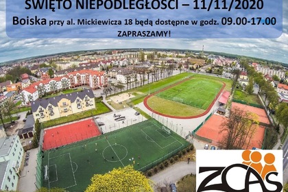 11 XI - dostępność boisk przy al. Mickiewicza 18