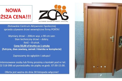 Drzwi na sprzedaż! NOWA niższa cena!