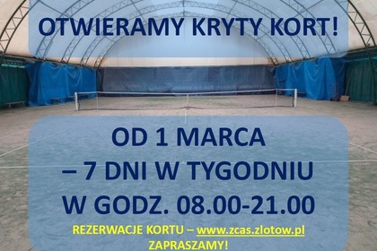 Kryty kort czynny!