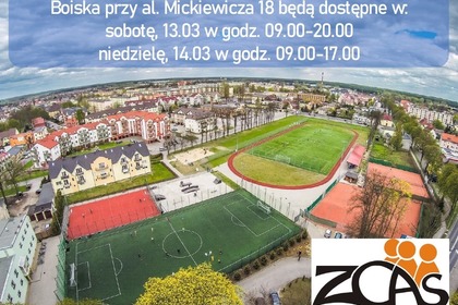 Dostępność boisk 13-14.03