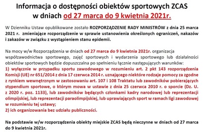 Sport od 27.03 do 9.04  - AKTUALIZACJA!