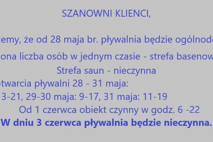Zasady korzystania z basenu od 28 maja!