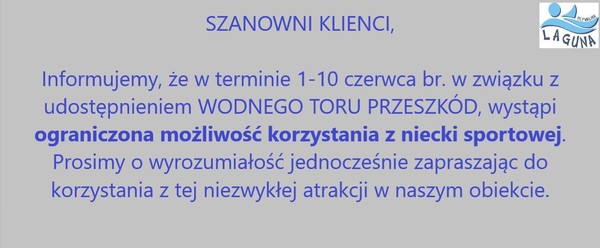 Wodny tor przeszkód na Lagunie - regulamin + ważne informacje