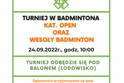 Turniej badmintona 24.09.2022