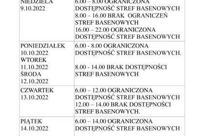 Dostępność pływalni 
