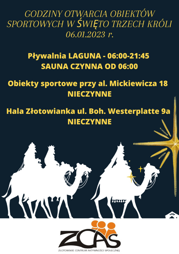 Dostępność obiektów sportowych w Święto Trzech Króli