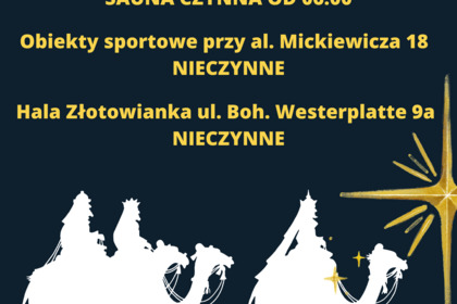 Dostępność obiektów sportowych w Święto Trzech Króli