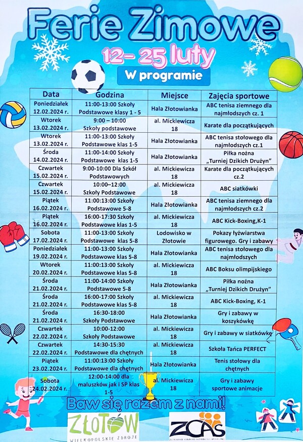 FERIE ZIMOWE 2024 NA SPORTOWO !!!