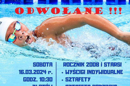 UWAGA!!! Mistrzostwa Złotowa w Pływaniu - ODWOŁANE