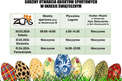 GODZINY OTWARCIA OBIEKTÓW SPORTOWYCH PODCZAS PRZERWY ŚWIATECZNEJ